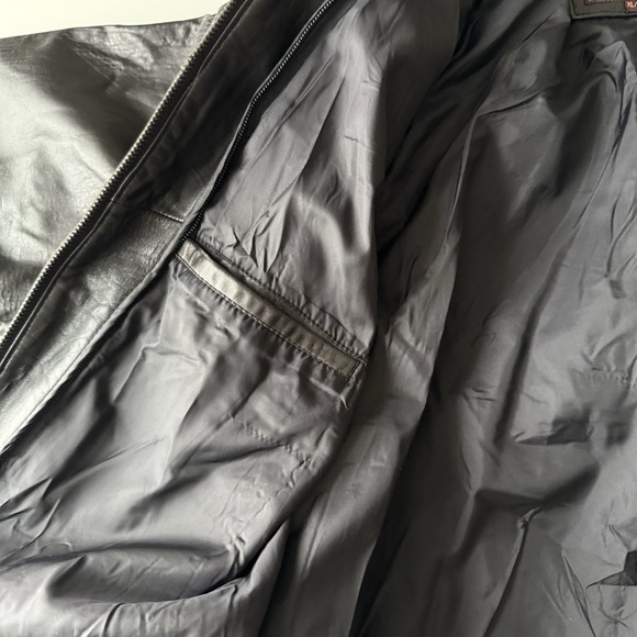 American‎ Classics Colebrook Men's XL Black Leather Bomber Style Jacket - Picture 6 of 10